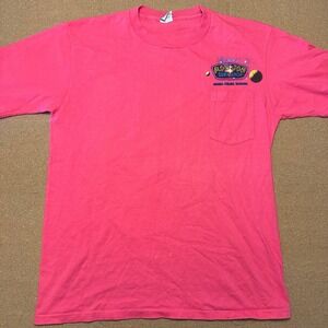 Ron Jon Surf Shop T-Shirt Mens‎ L Pink Vintage 91 Harmony Whale Cocoa Beach FL